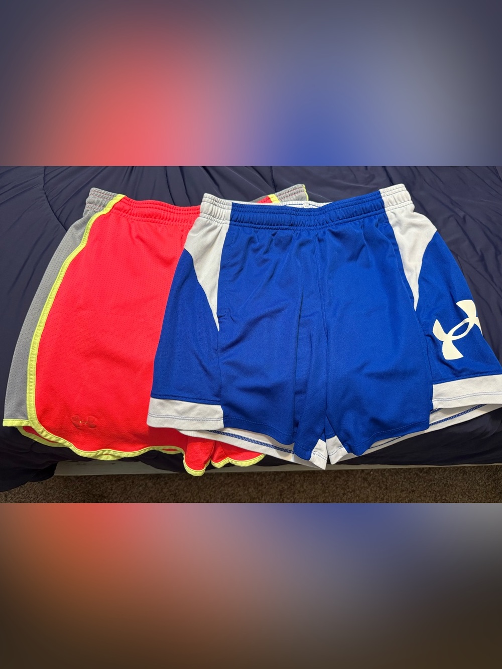 Under Armour Neon Pink & Blue Athletic Shorts